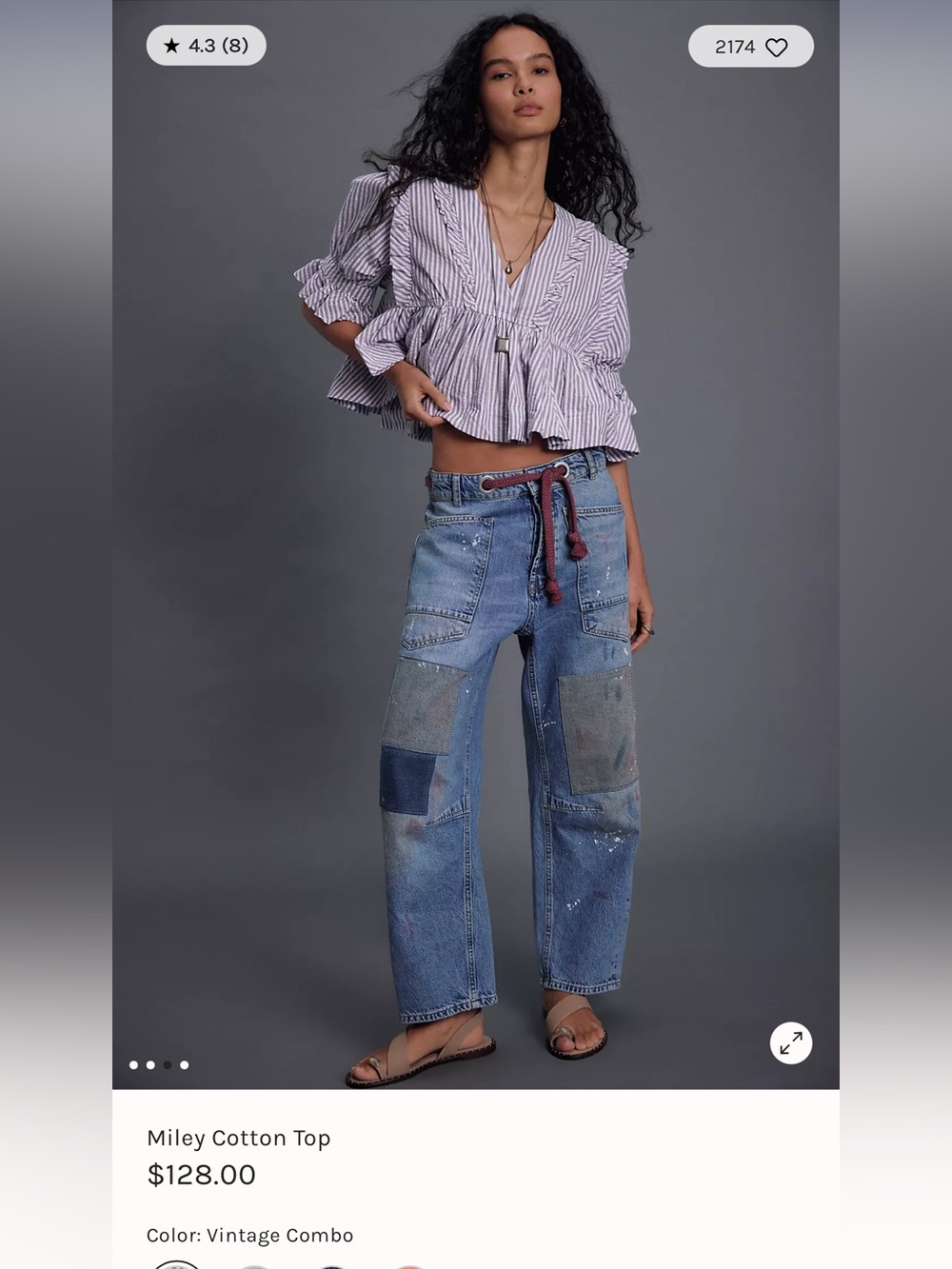 NWOT! Free People Miley Cotton Top - Retail $128.00